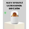 Ultrasonik Alev Efektli Aromaterapi Difüzörü USB Şarjlı ve Otomatik Kapanma Özellikli