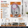VAKUMLU - KROM LÜKS DUŞ SETİ METAL YAYLI HORTUM=150CM MAFSAL (5047)