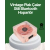 Vintage Tarz Bluetooth Hoparlör – Gece Işığı ve Zaman Göstergeli