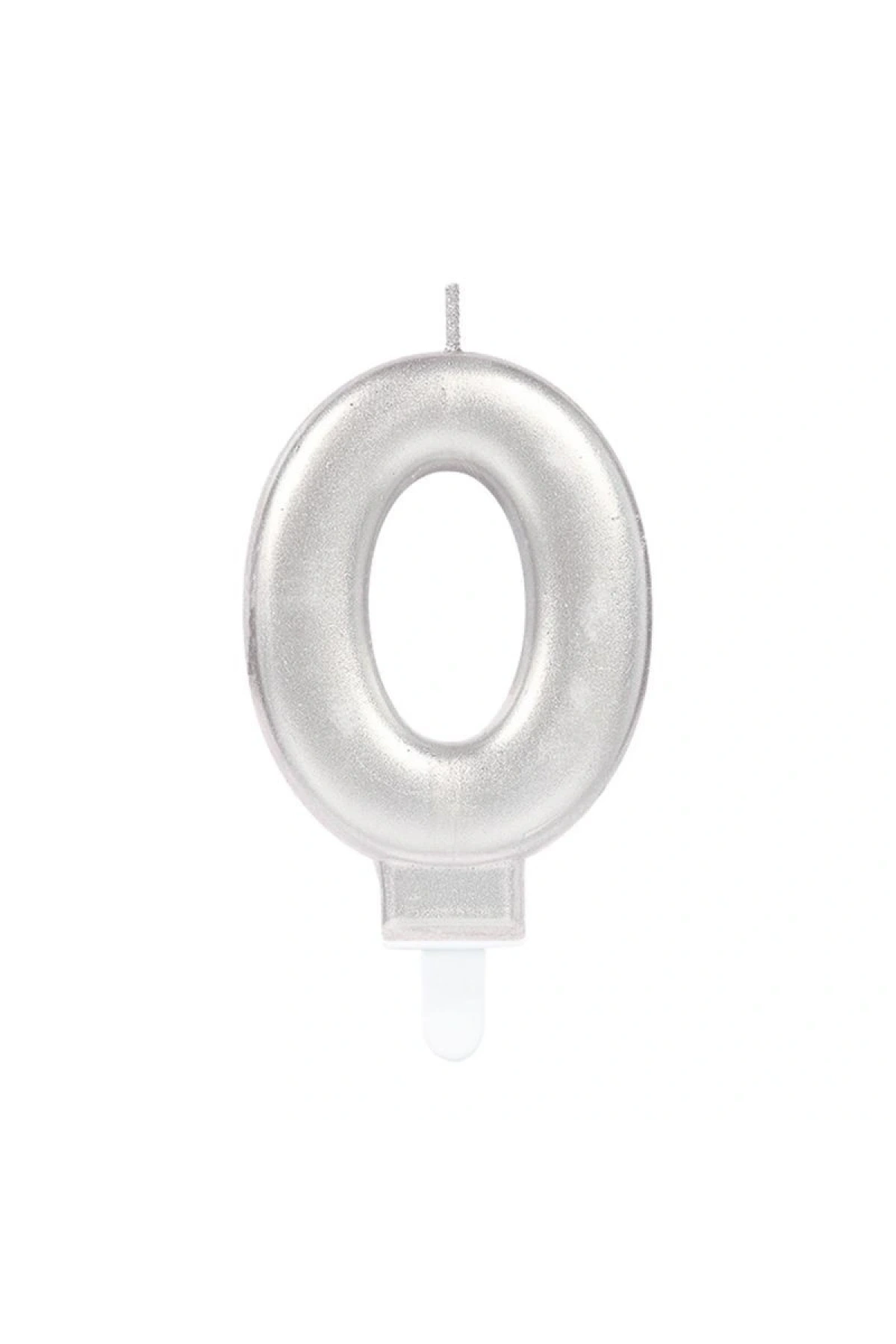 0 Rakam Mum Gümüş Renk (5047)