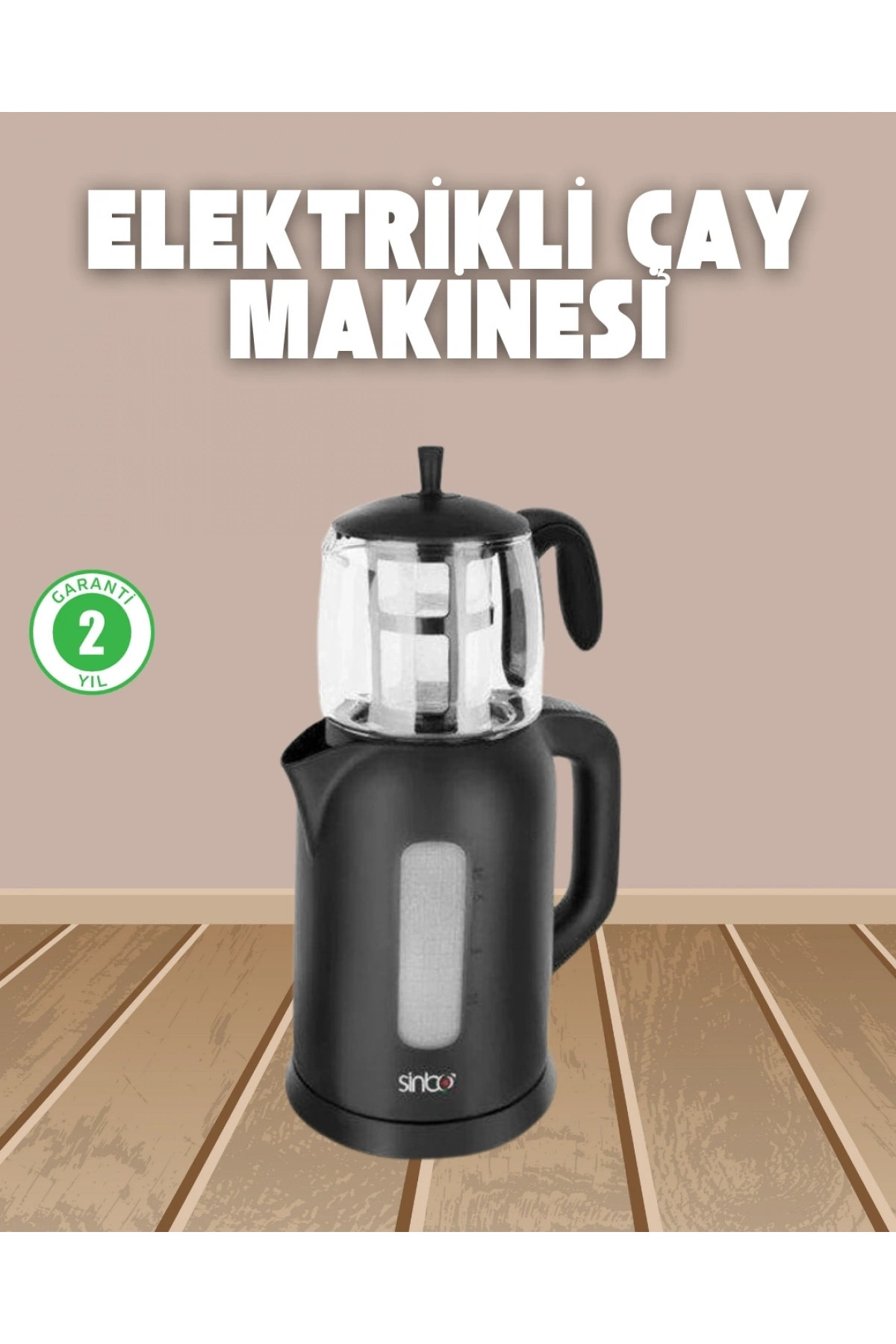 0,9 L Cam Demlik ve 1,7 L Su Haznesi ile Çay Keyfi