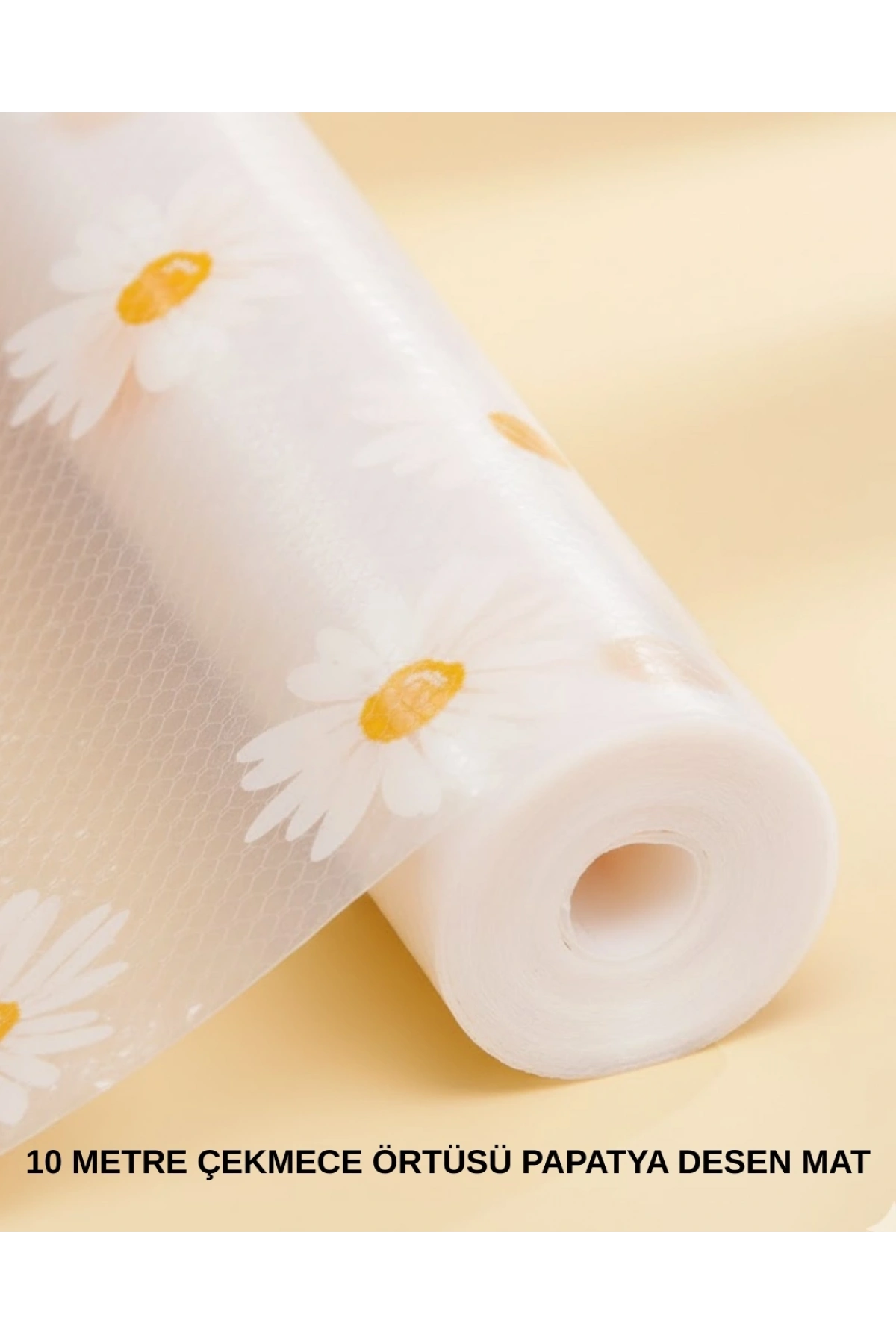 10 Metre Papatya Desenli Kaymaz Dolap ve Çekmece İçi Mat