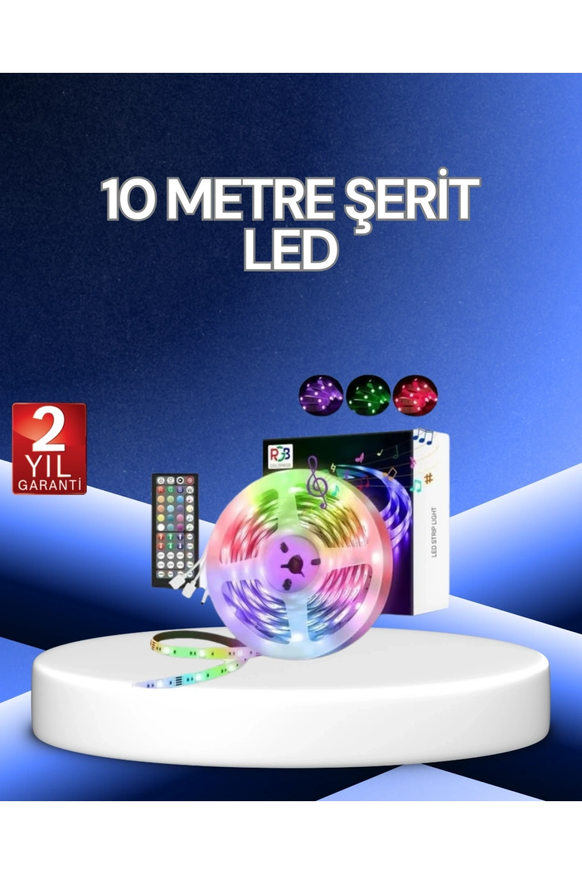 10 Metre Smart Şerit Led Bluetooth Telefon Kontrollü USB Enerjili