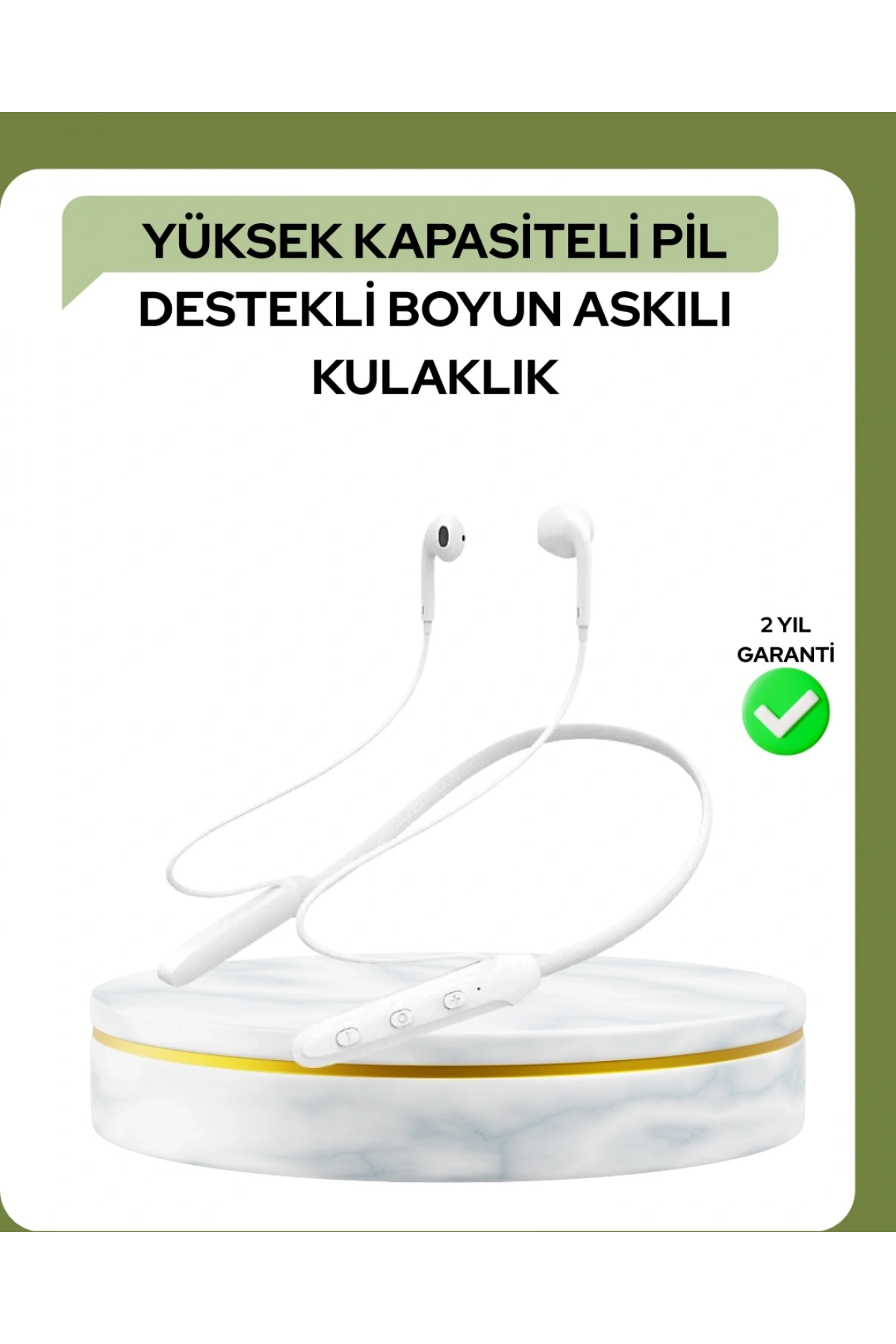 100 Saat Pil Ömrü Boyun Askılı Bluetooth Kablosuz Kulaklık