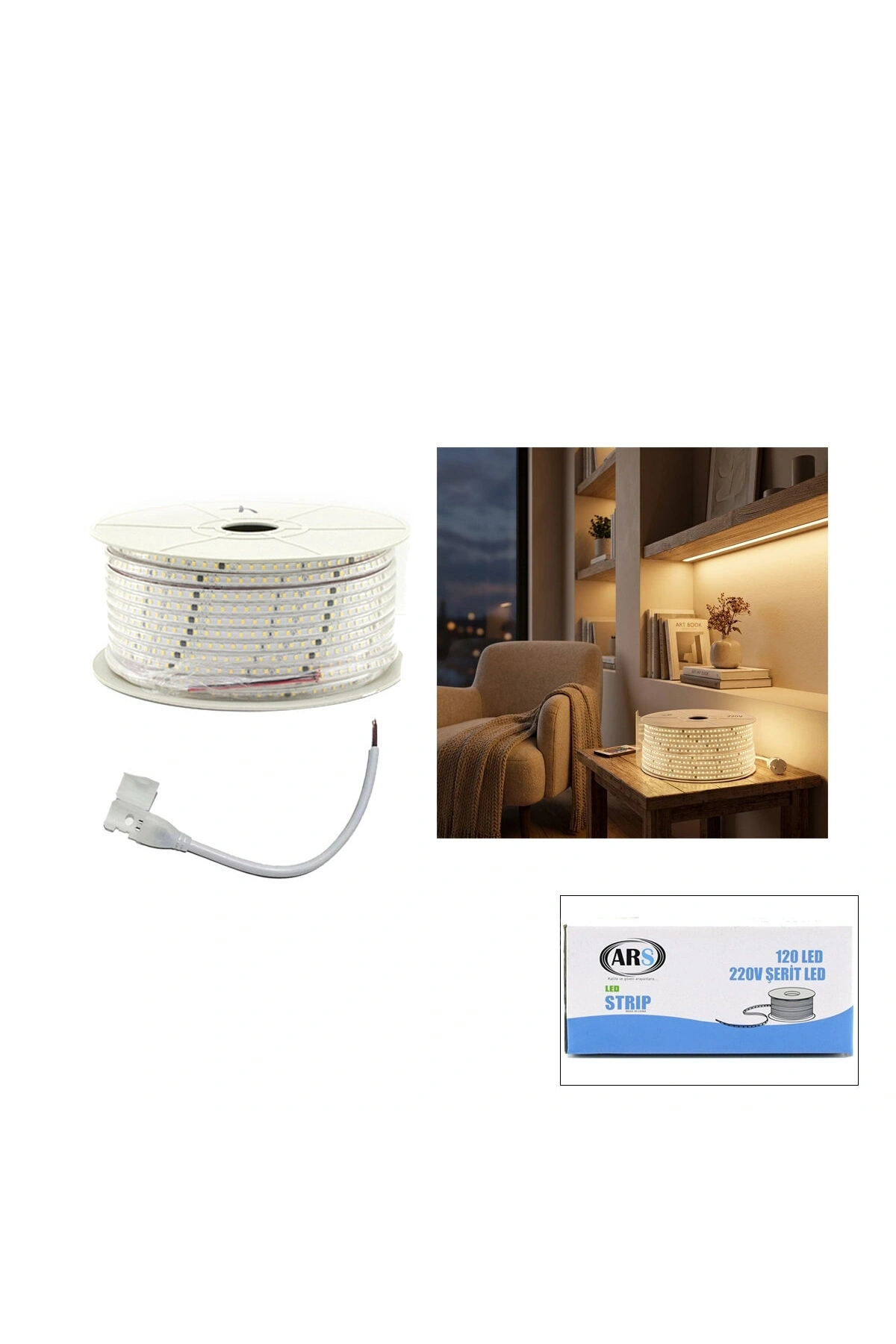 100MT 3000K - GÜN IŞIK DIŞ MEKAN ŞERİT LED 220V 120LED 348983 (5047)