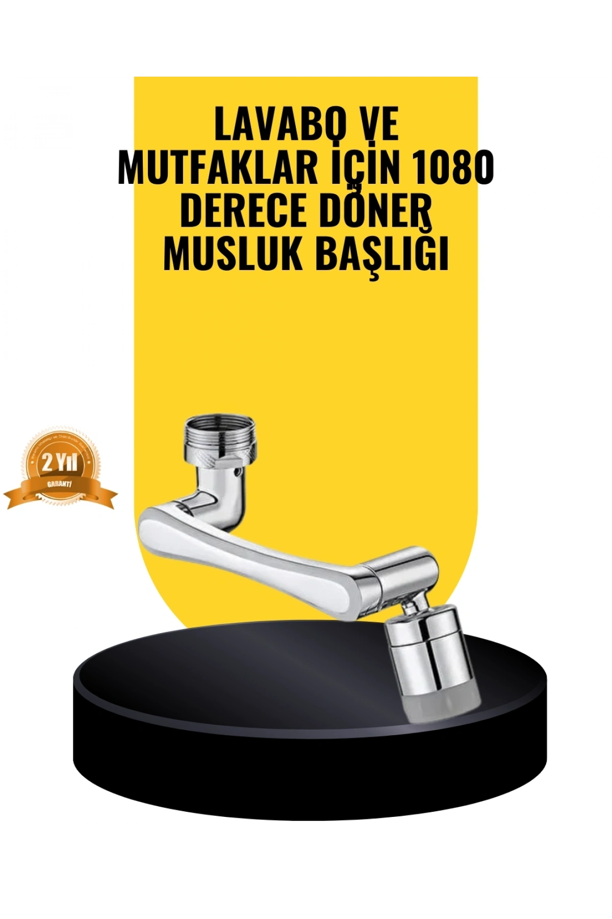 1080° Dönebilen Musluk Başlığı 2 Su Modlu Ayarlanabilir Esnek Tasarım