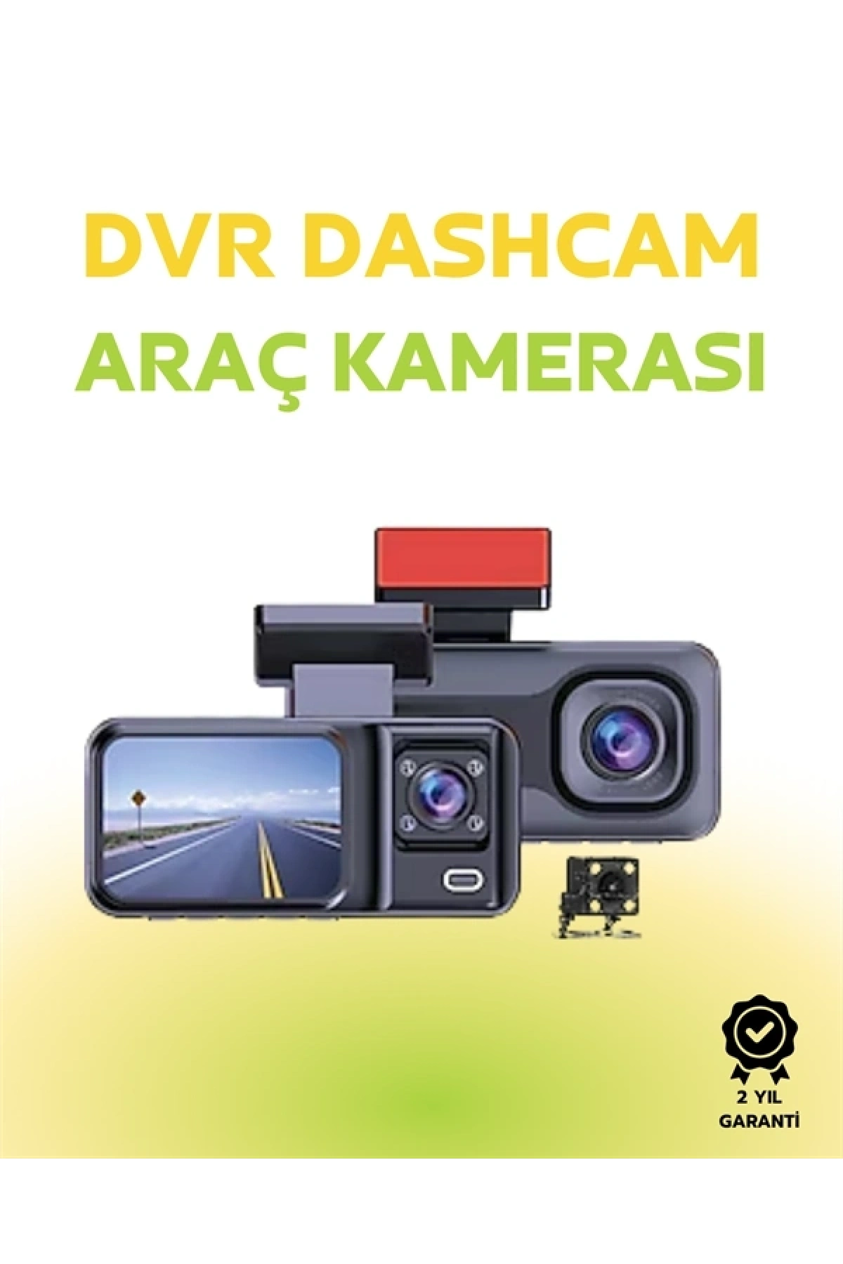 1080p Ön, 720p Arka ve İç Kamera ile %100 Kapsama – Gece Görüşlü Araç Kamerası