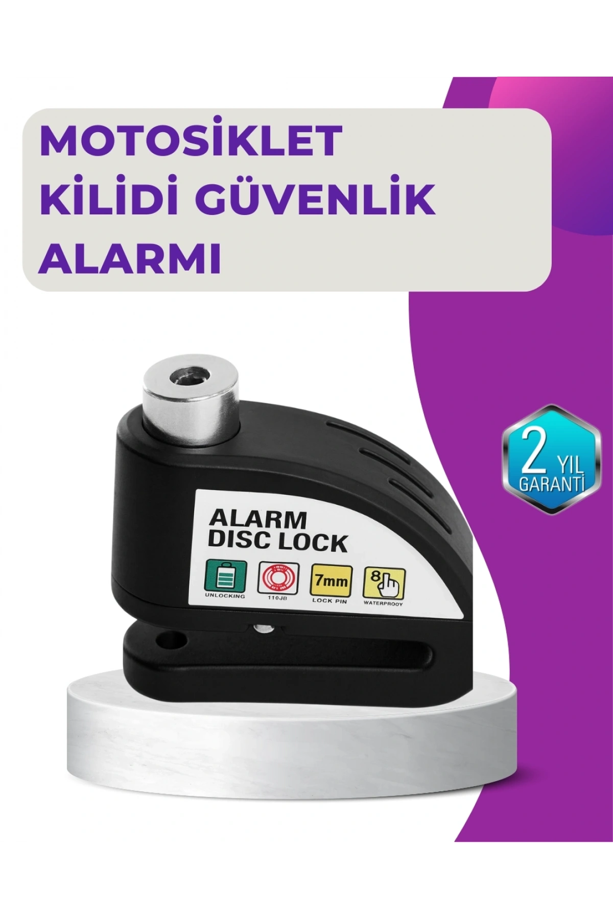110 dB Alarm Disk Kilidi Motosiklet Scooter Bisiklet Güvenlik