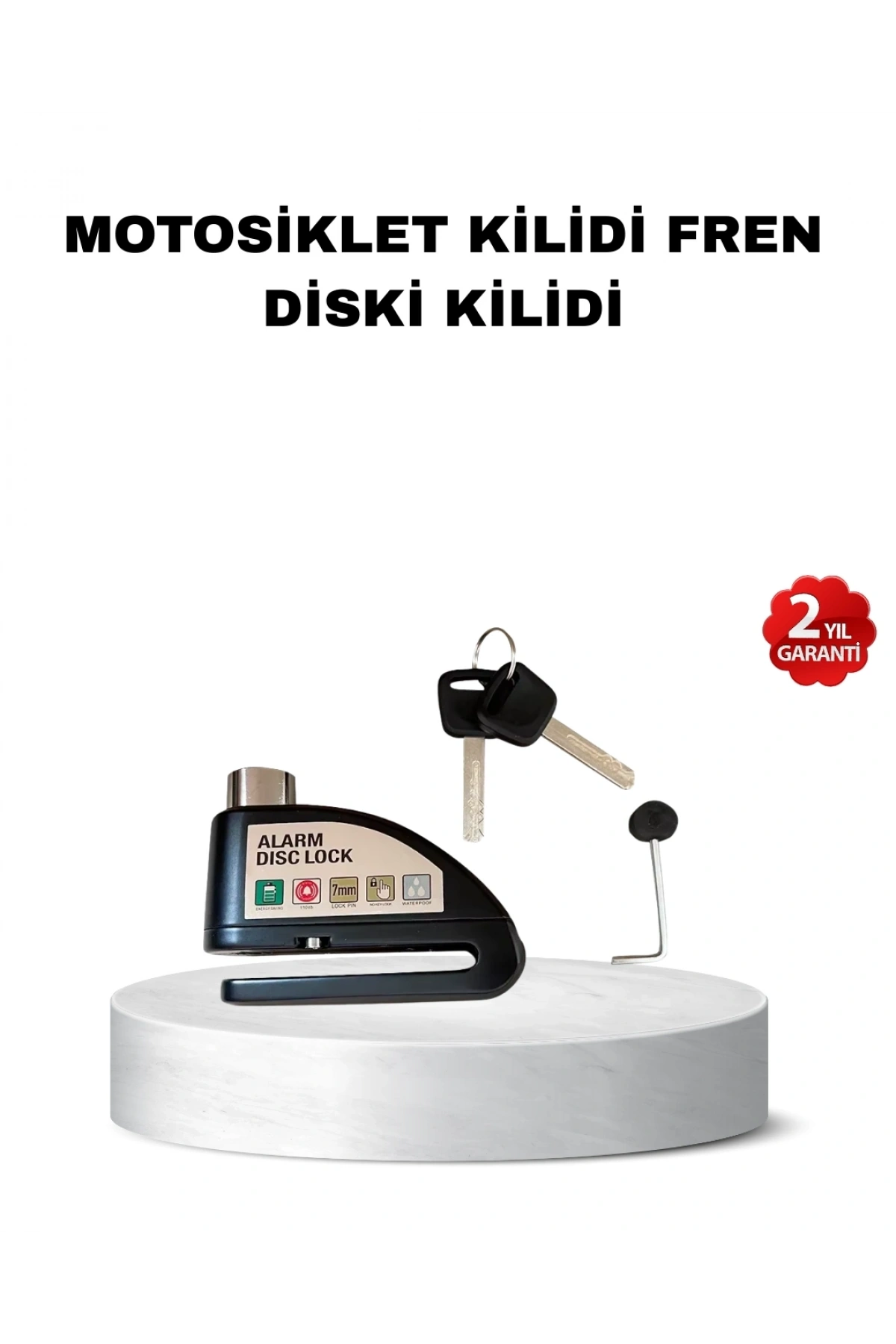 110 dB Alarmlı Disk Fren Kilidi Su Geçirmez Çelik Gövde Motosiklet Güvenlik