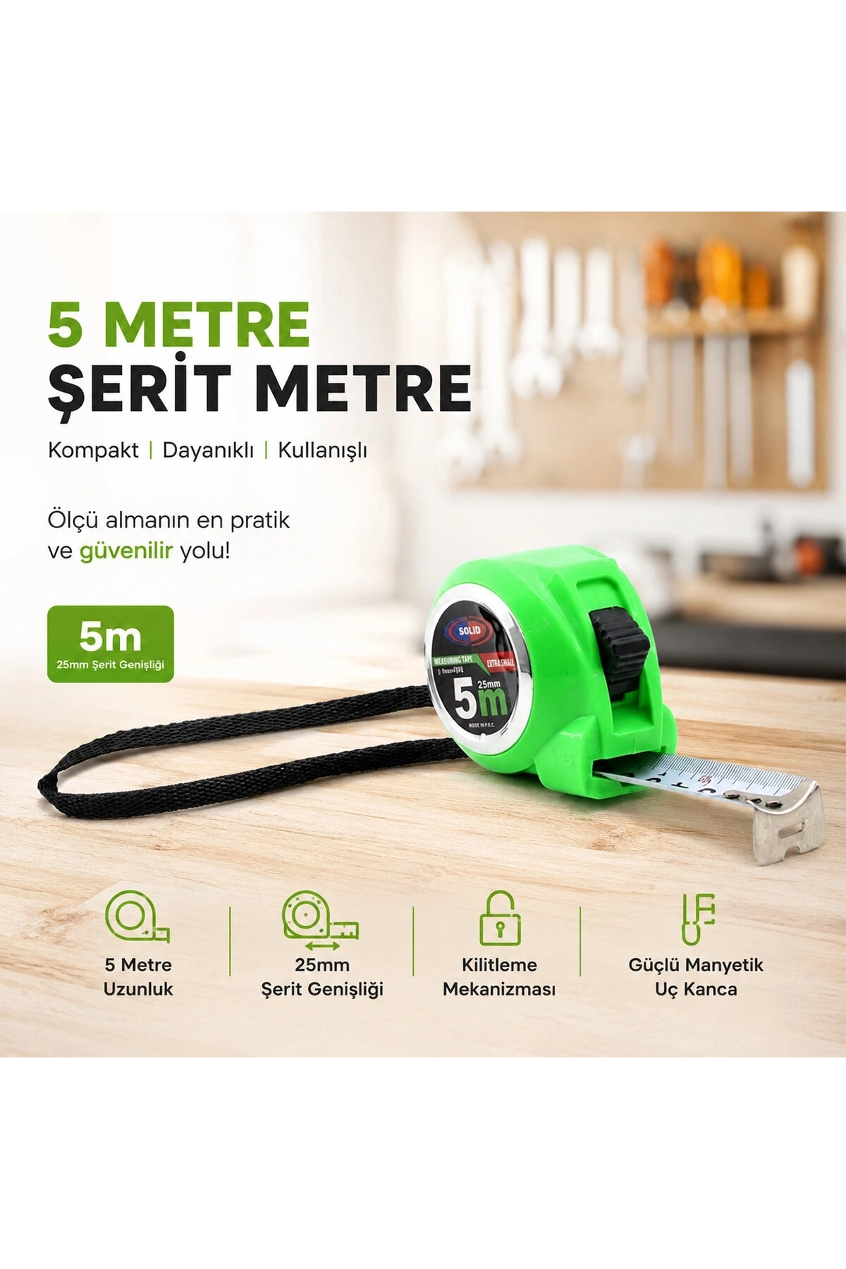 12 ADET MEASURING TAPE 5MTX25MM ŞERİT METRE (5047)