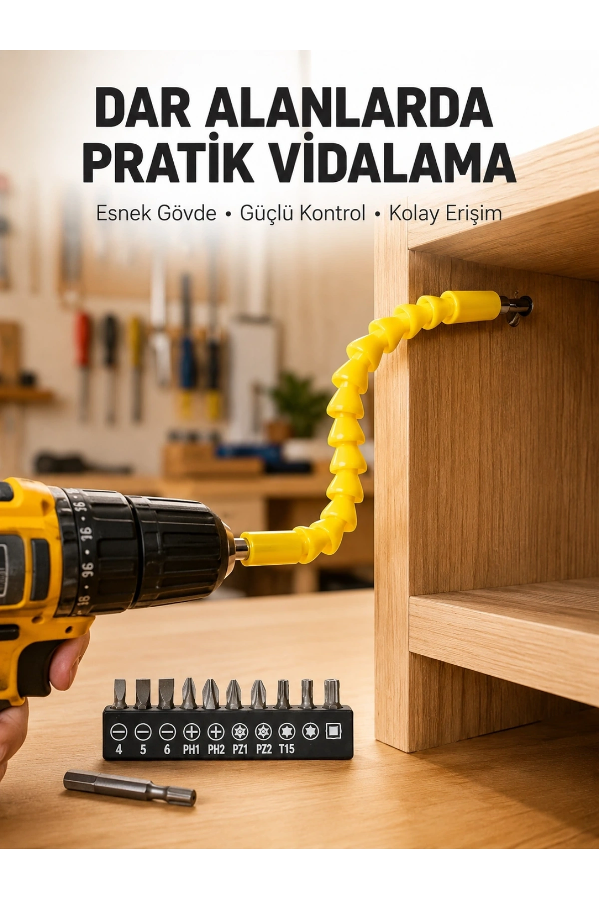 12 Parça Akrobat Bits Seti Çok Amaçlı Vidalama Dayanıklı Çelik
