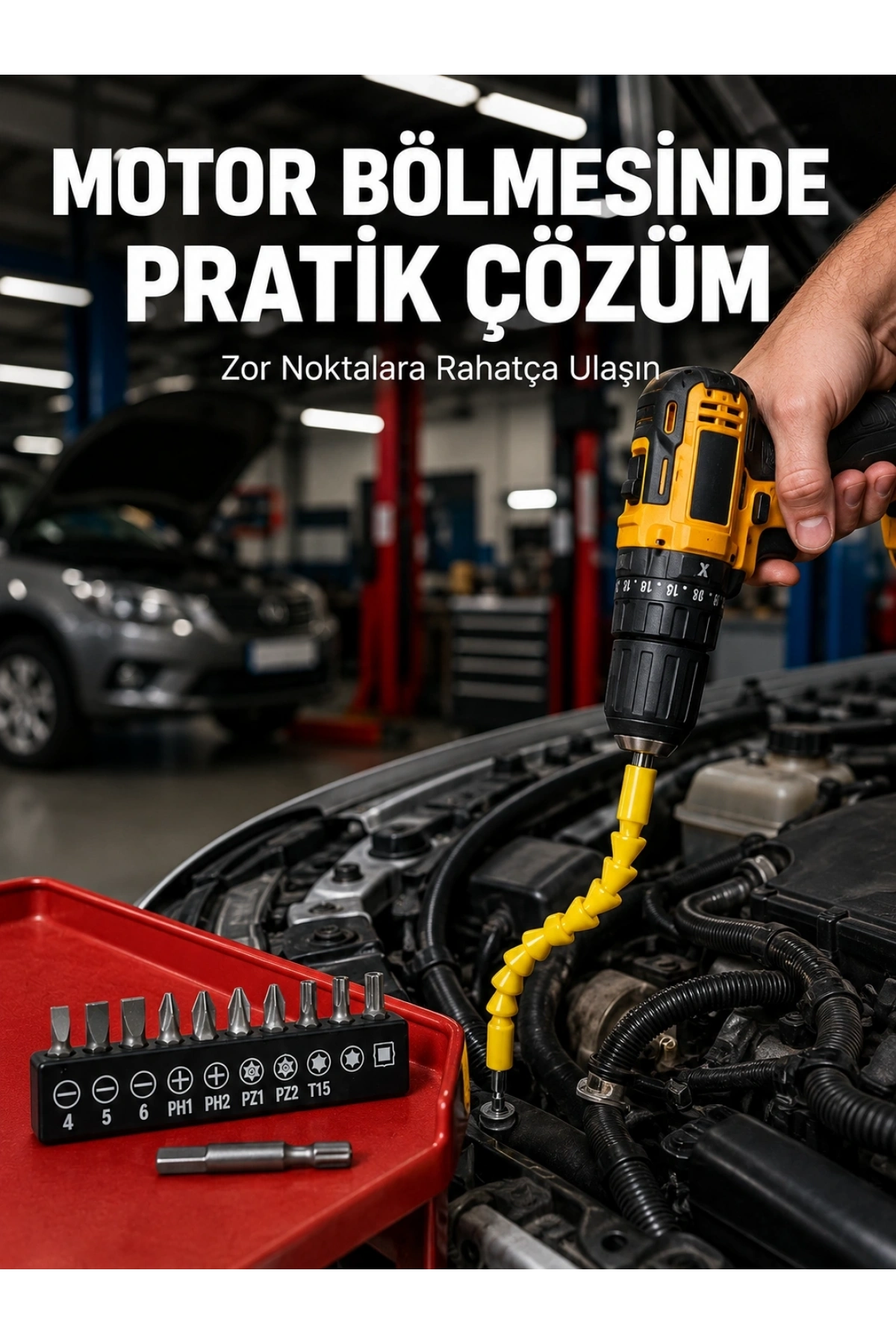 12 Parça Vidalama Uç Seti Akrobat Tasarım Dayanıklı Metal Yeni Nesil