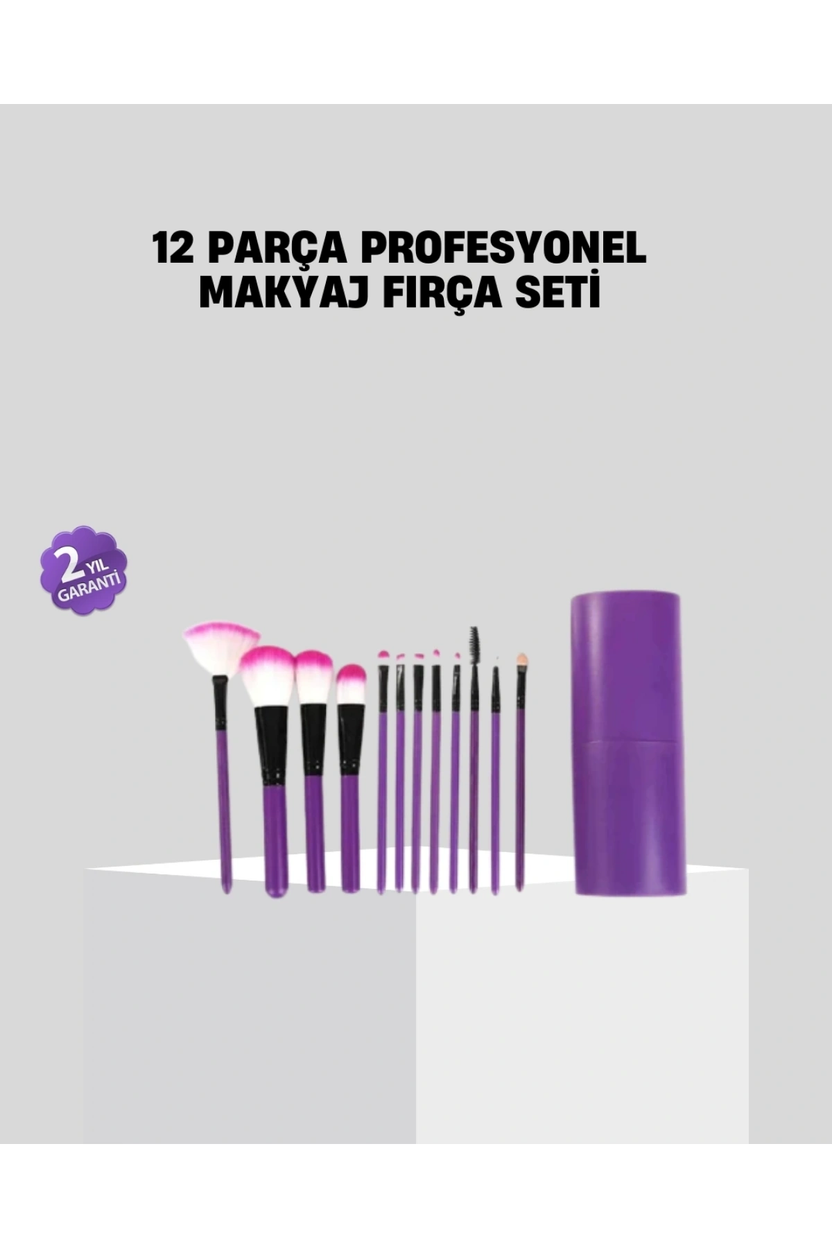 12’li Profesyonel Makyaj Fırça Seti Ultra Yumuşak Sentetik Kıllı