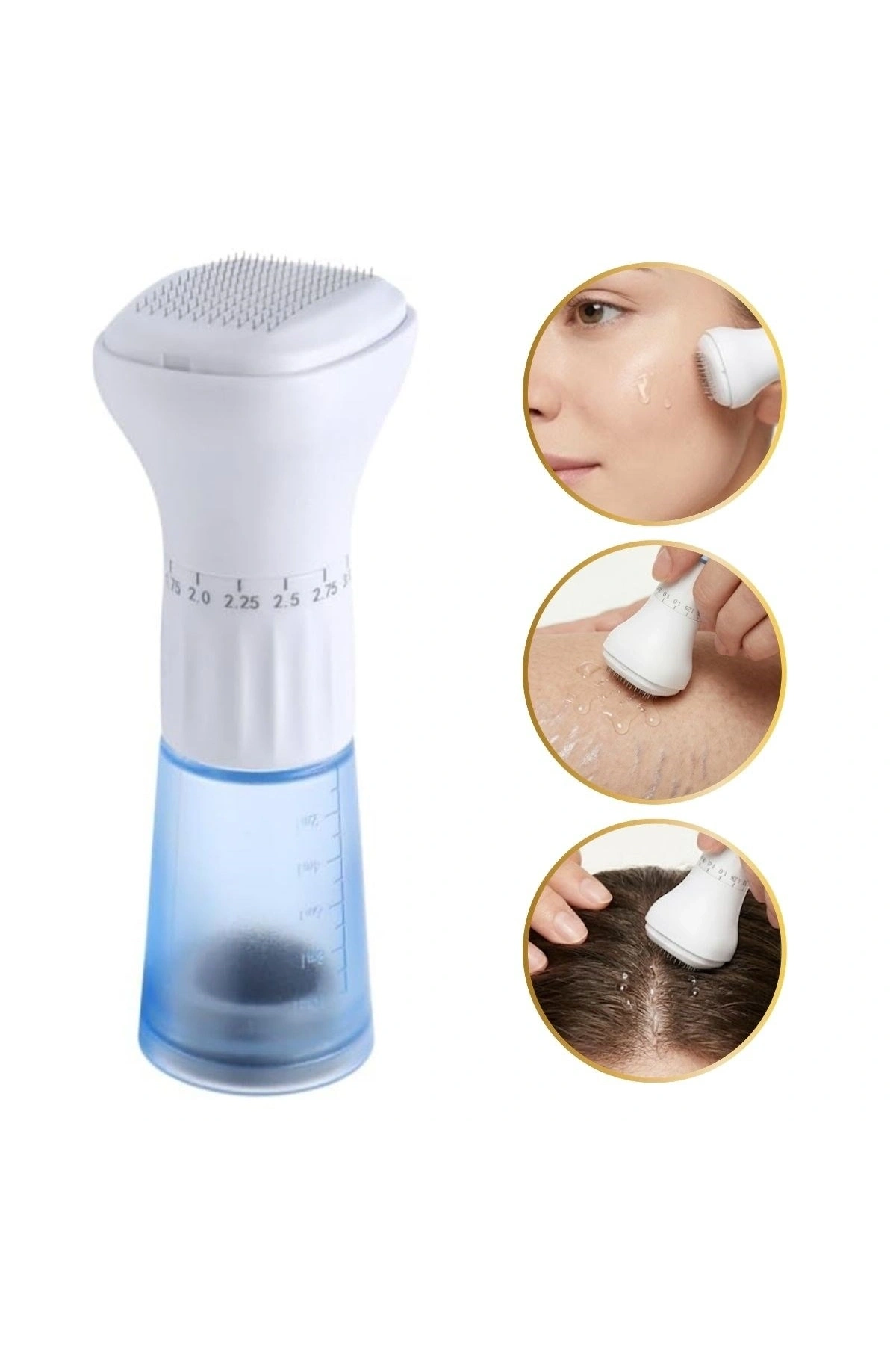 140 İğneli Serum Hazneli Dermaroller – 0-3 mm Ayarlı Dermaroller Mikro İğneli Saç, Cilt ve Vücut Bakım Aparatı (5047)