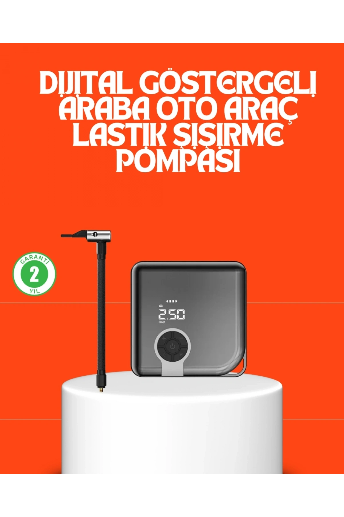 150 PSI Yüksek Basınç Kapasiteli Kablosuz Lastik Pompası