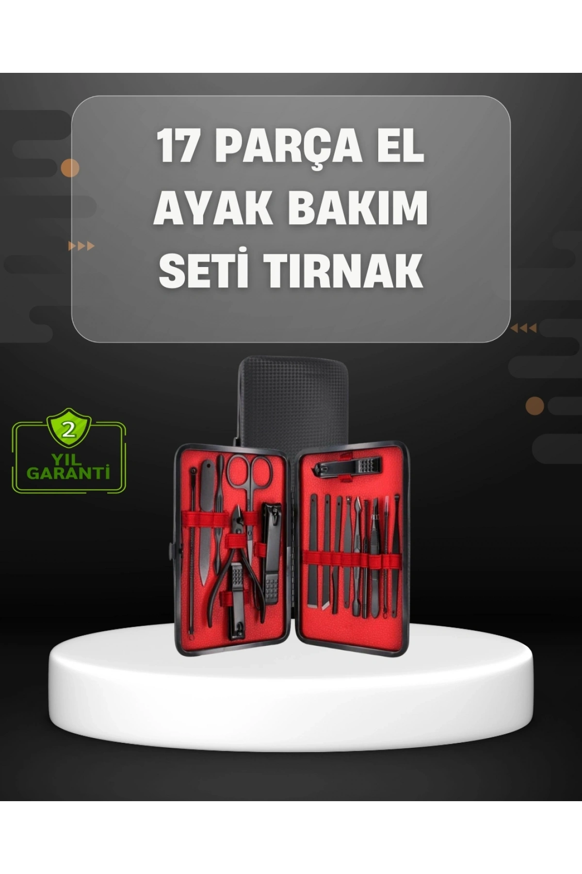 17 Parçalık Profesyonel Manikür Seti – Paslanmaz Çelik