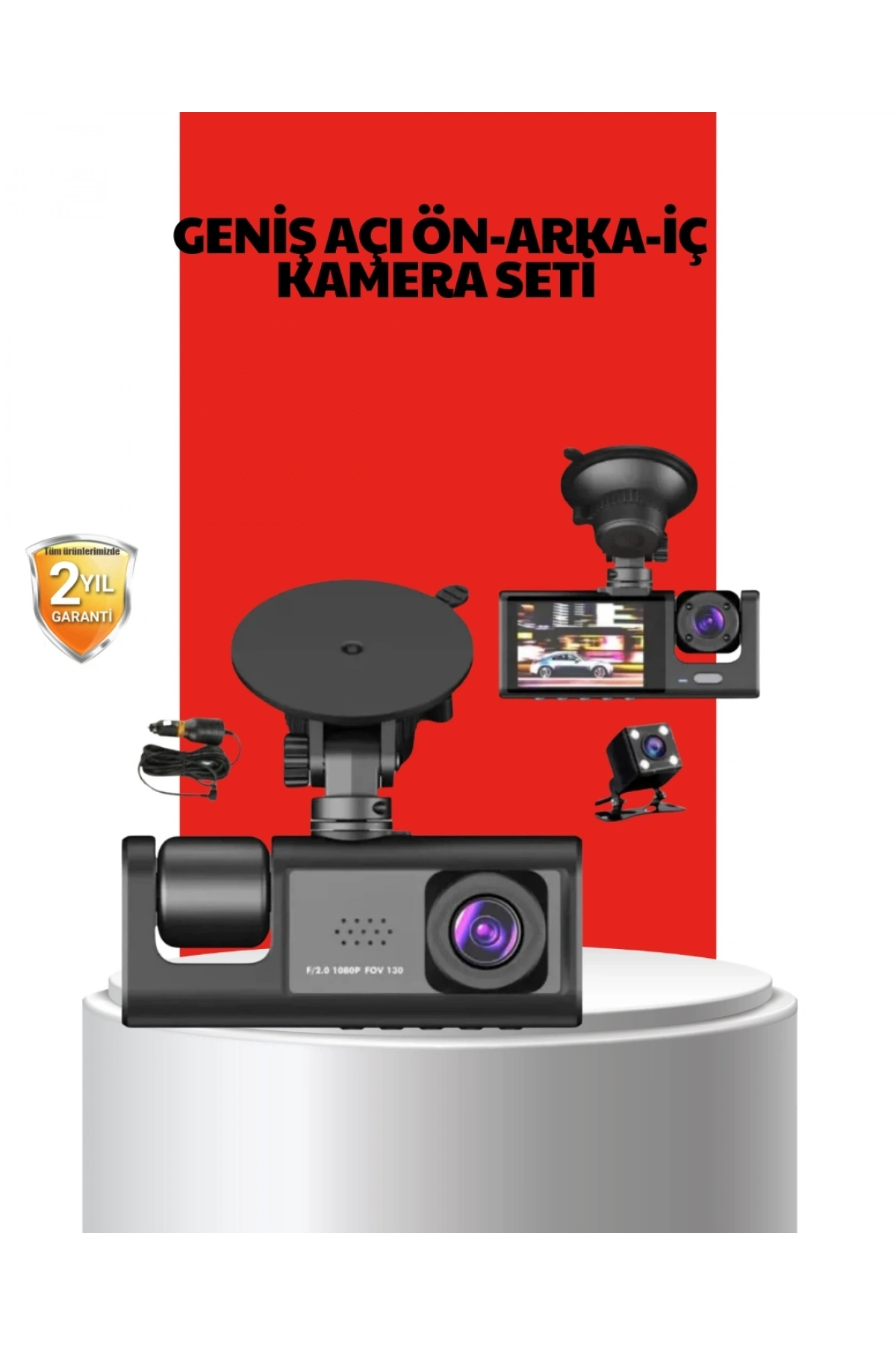 170° Geniş Açı Ön-Arka-İç Kamera Seti – Tam Kapsamlı Araç Güvenliği