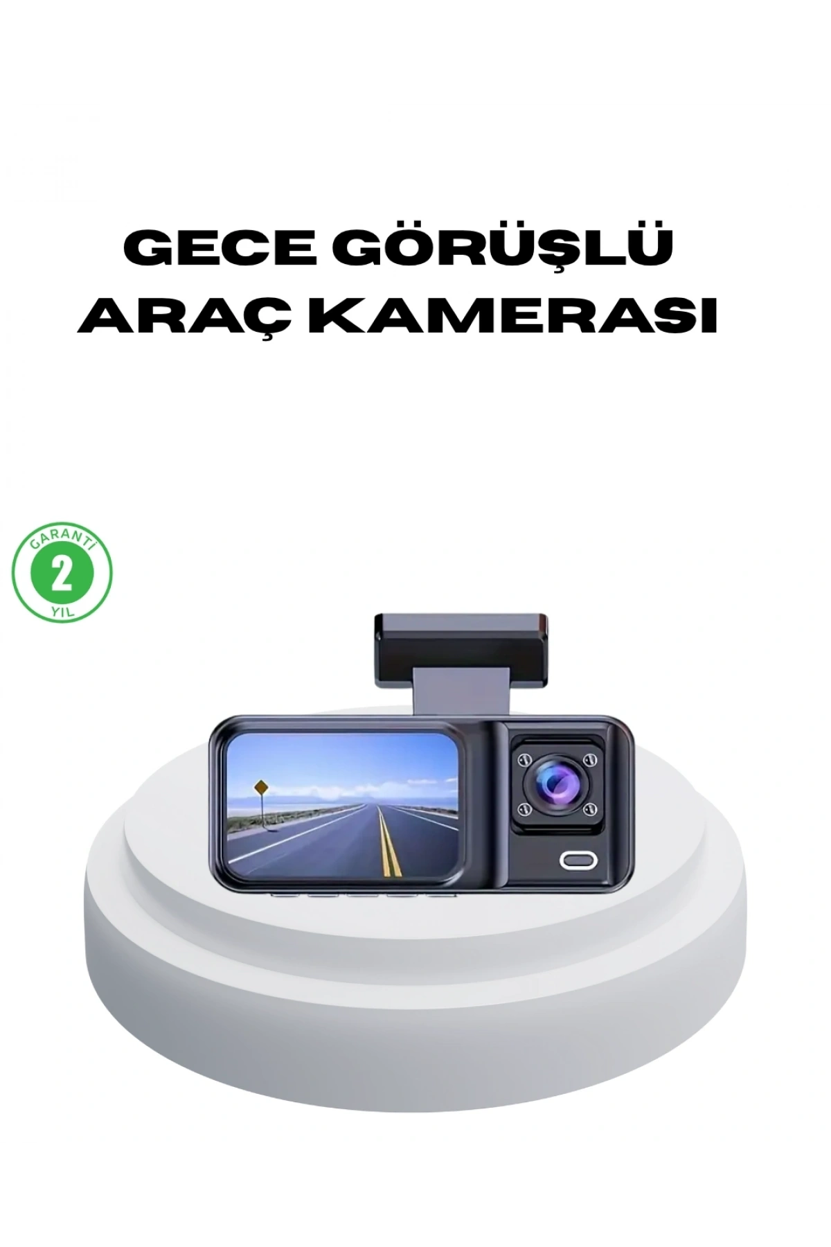 170° Geniş Açılı 3 Kameralı Araç İçi Kayıt Cihazı Gece Görüşlü