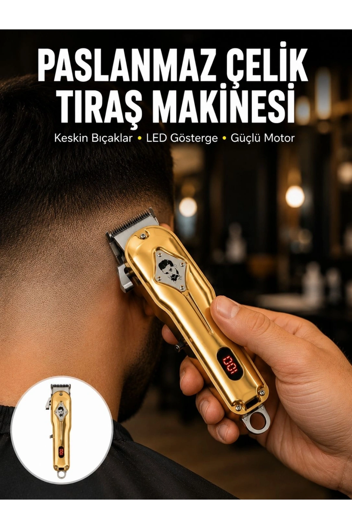 1800 mAh Bataryalı Uzun Kullanım Süreli Şarjlı Tıraş Makinesi Yeni Nesil