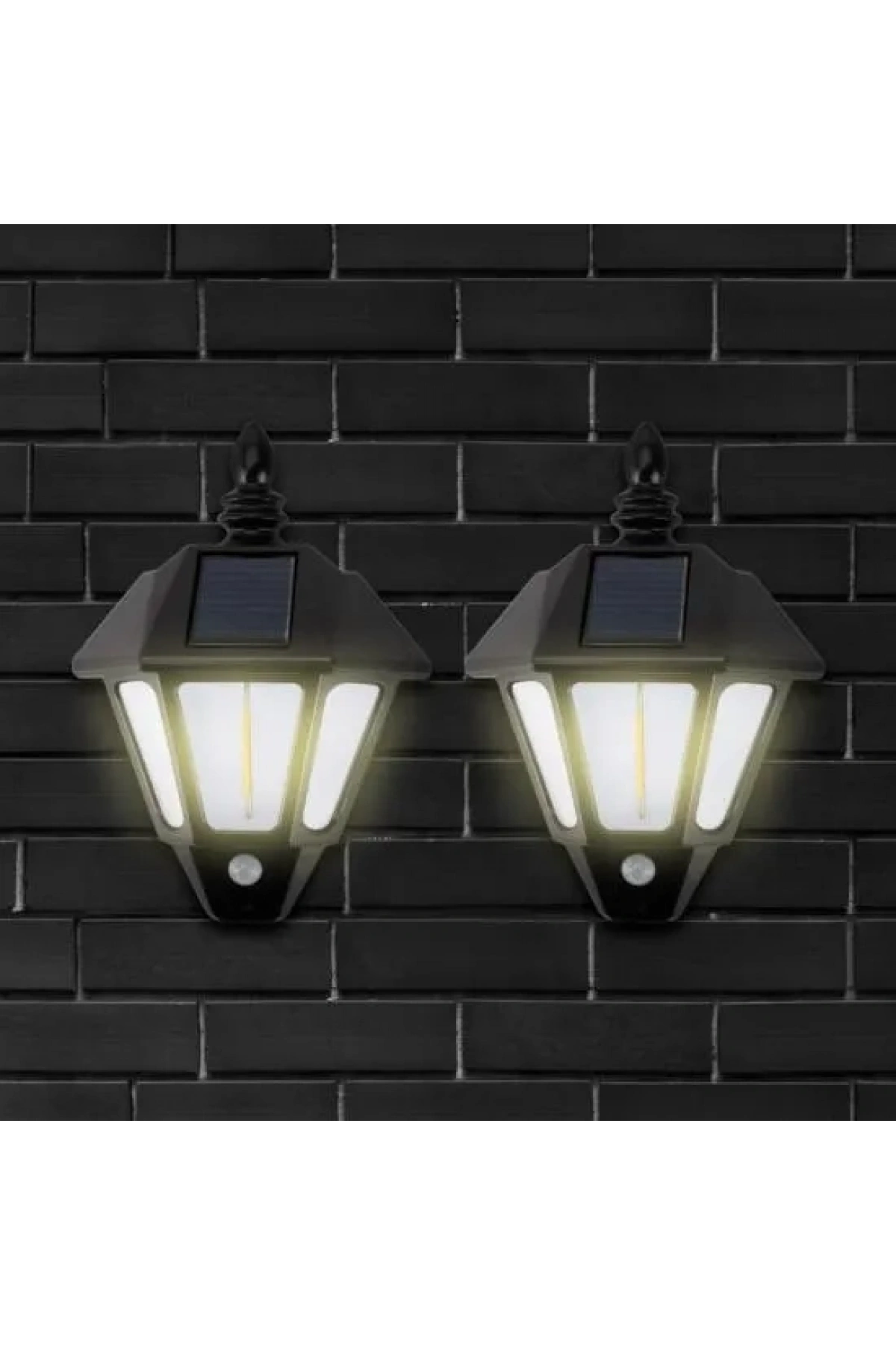 2 Adet  Güneş Enerjili Bahçe Led Ampul Hareket Sensörlü Bahçe Led 3 Modlu (0177)