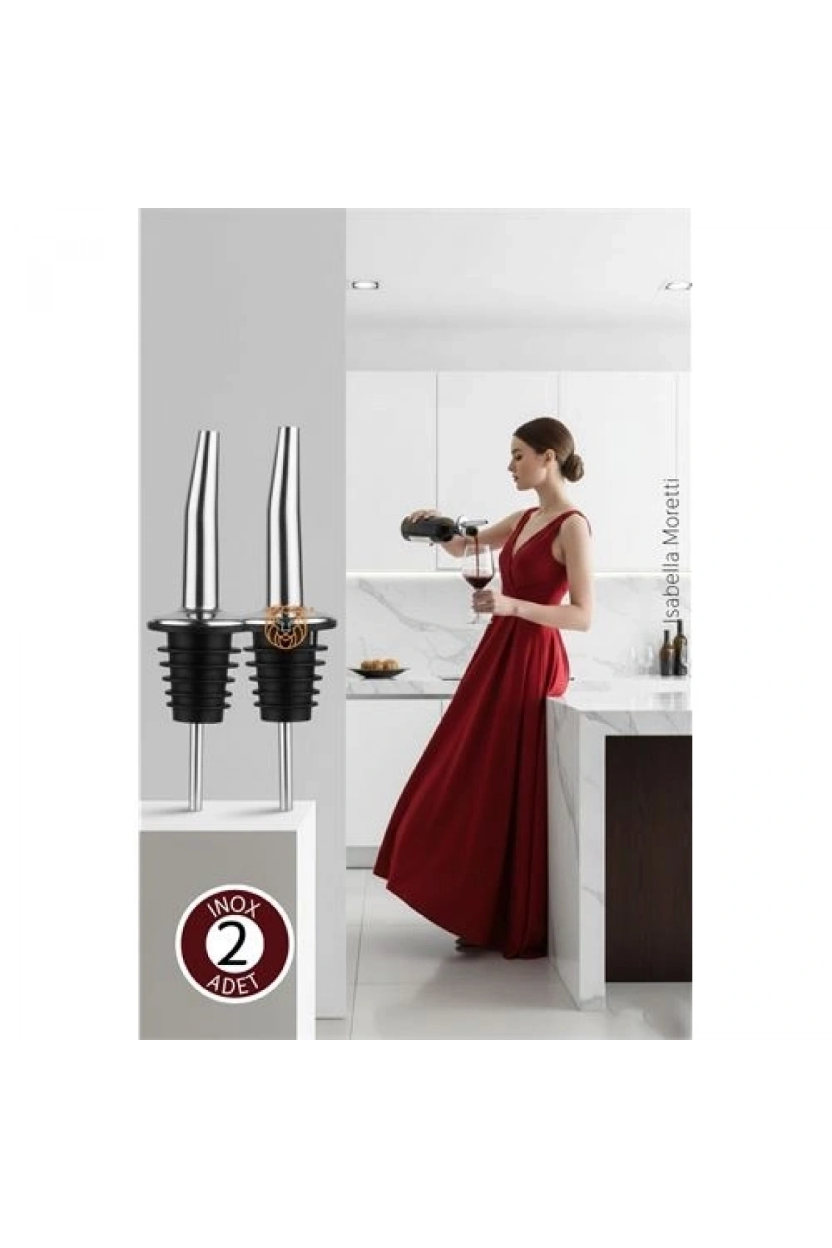 2 Adet Profesyonel Inox Paslanmaz Çelik Free Flow Pourer (Akıtıcı)