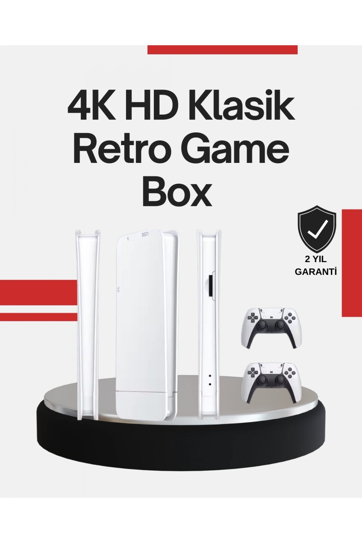 2 Kollu Kablosuz 4K TV Uyumlu Klasik Oyun Konsolu