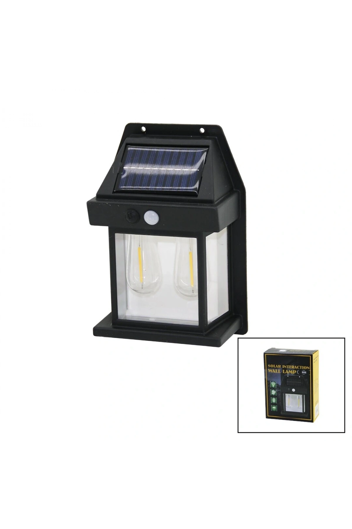 2 LAMBA SOLAR - SENSÖRLÜ APLİK DUVAR LAMBASI DIŞ MEKAN 5.5V - 1W - 1800mAh (5047)