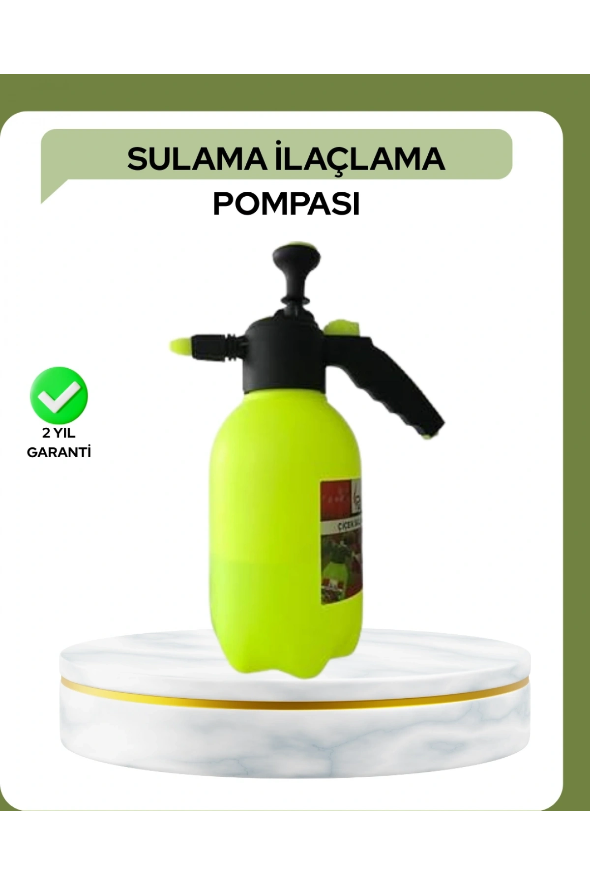 2 Litre Pompalı Püskürtücü Bakır Nozullu Ayarlı Sprey Temizlik ve Bahçe