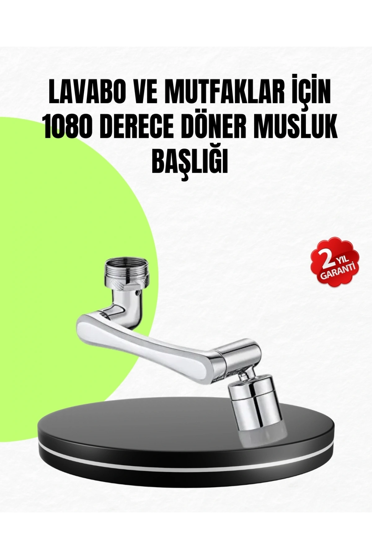 2 Modlu 1080° Dönebilen Musluk Başlığı Esnek 3 Eklemli Hareketli Tasarım