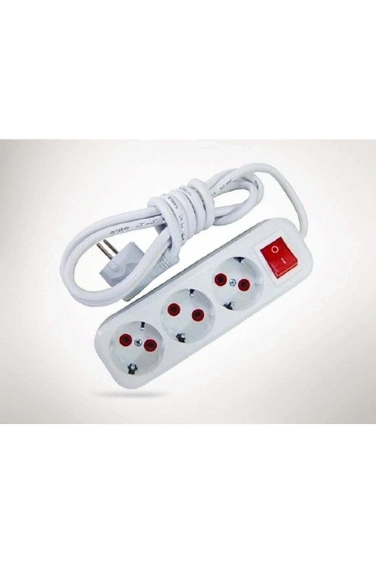 2 mt Kablolu Anahtarlı 3 lü Topraklı Grup Priz