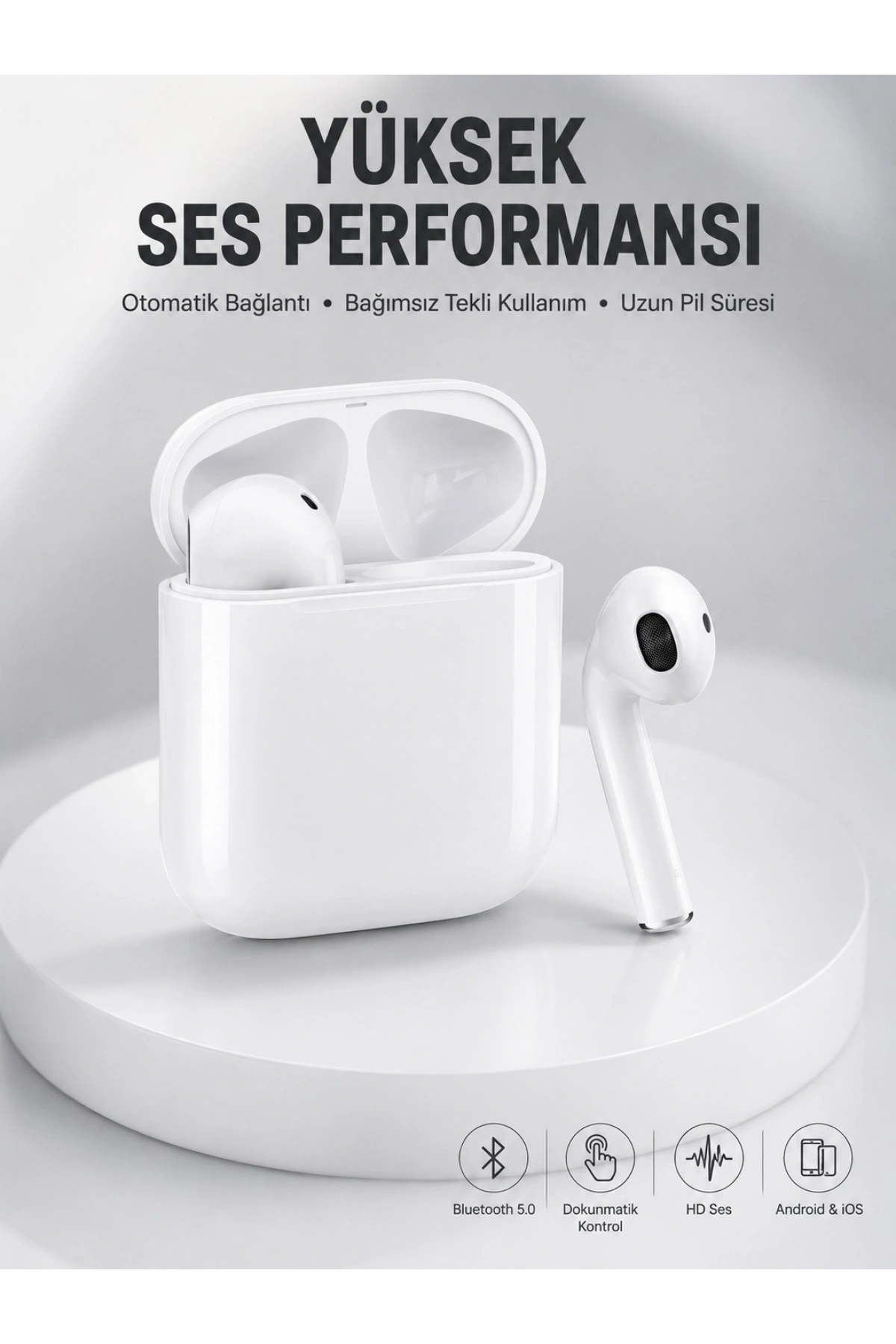 2. Nesil Bluetooth Android ve İOS Uyumlu Kablosuz Kulaklık Çağrı Cevaplama