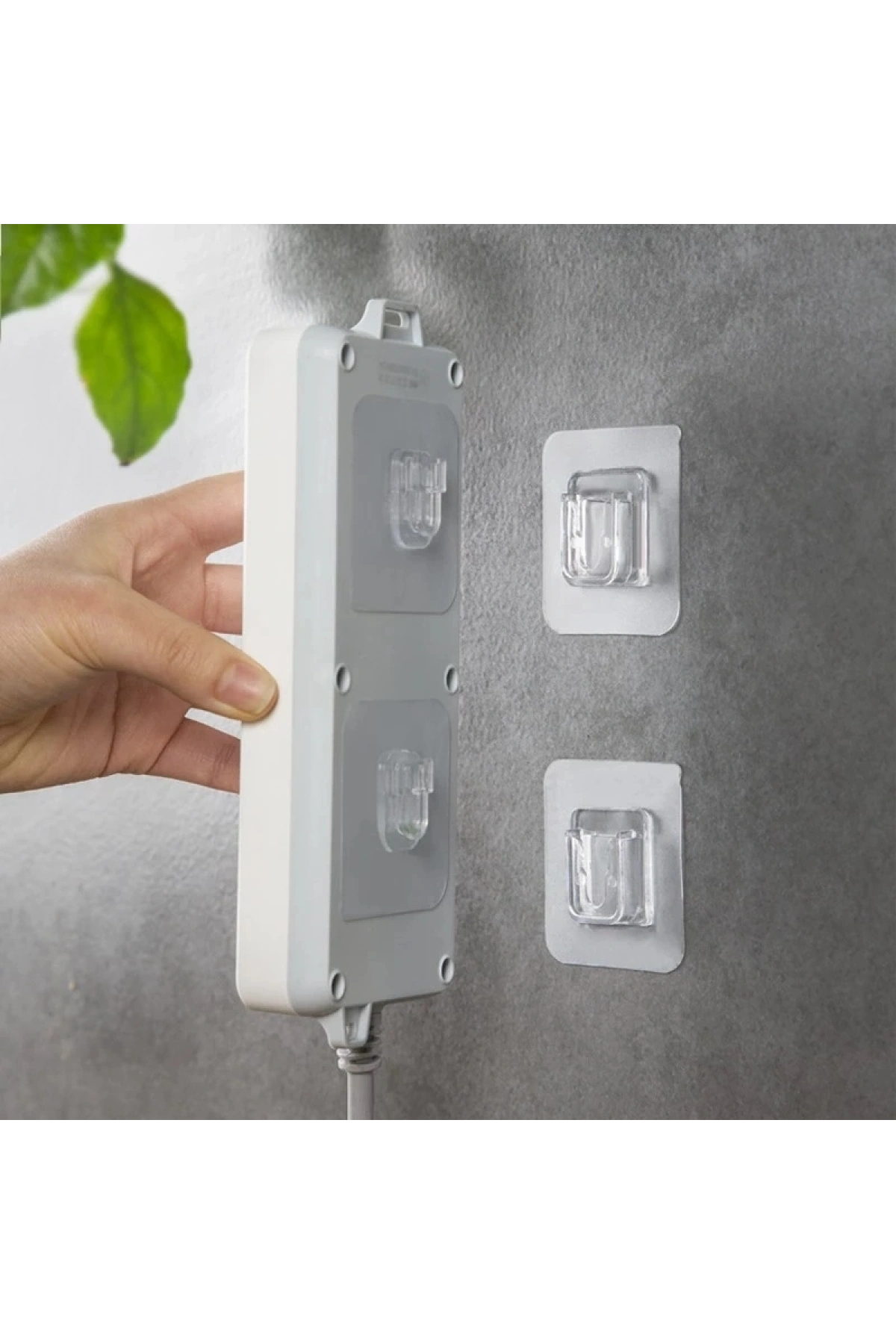 20 Adet Şeffaf Çift Taraflı Yapışkanlı Geçmeli Klips Eşya Sabitleme Askısı