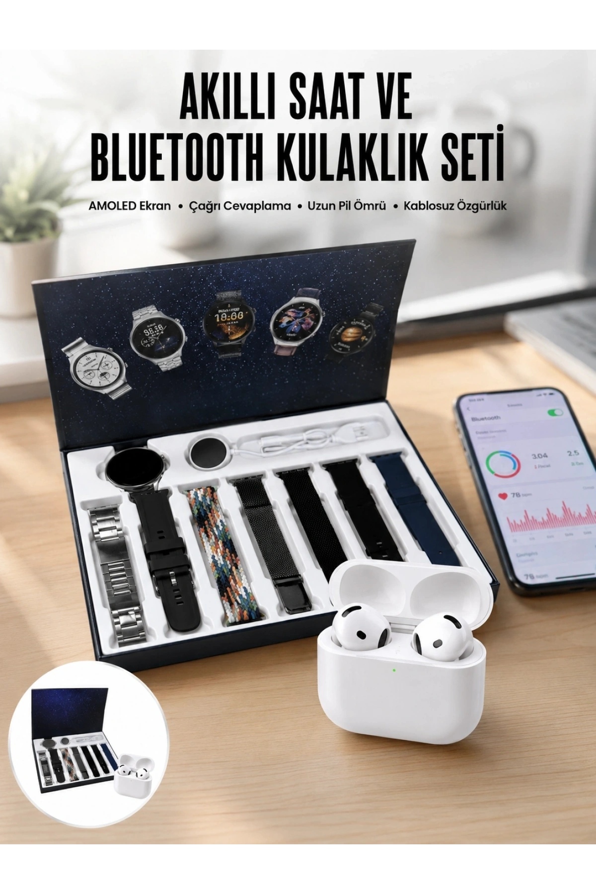2025 Model Akıllı Saat ve Yeni Nesil Pro Bluetooth Kulaklık ANC Özelliği