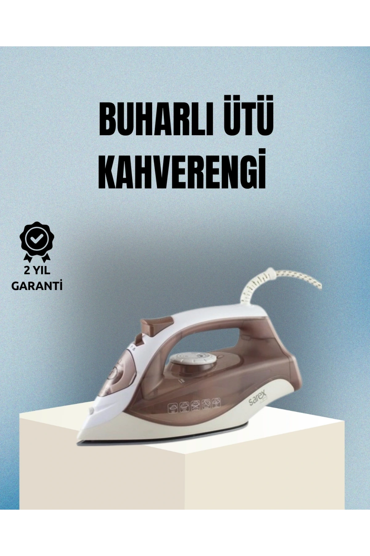 2200 Watt Buharlı Ütü Kahverengi Seramik Taban Şok Buharlı
