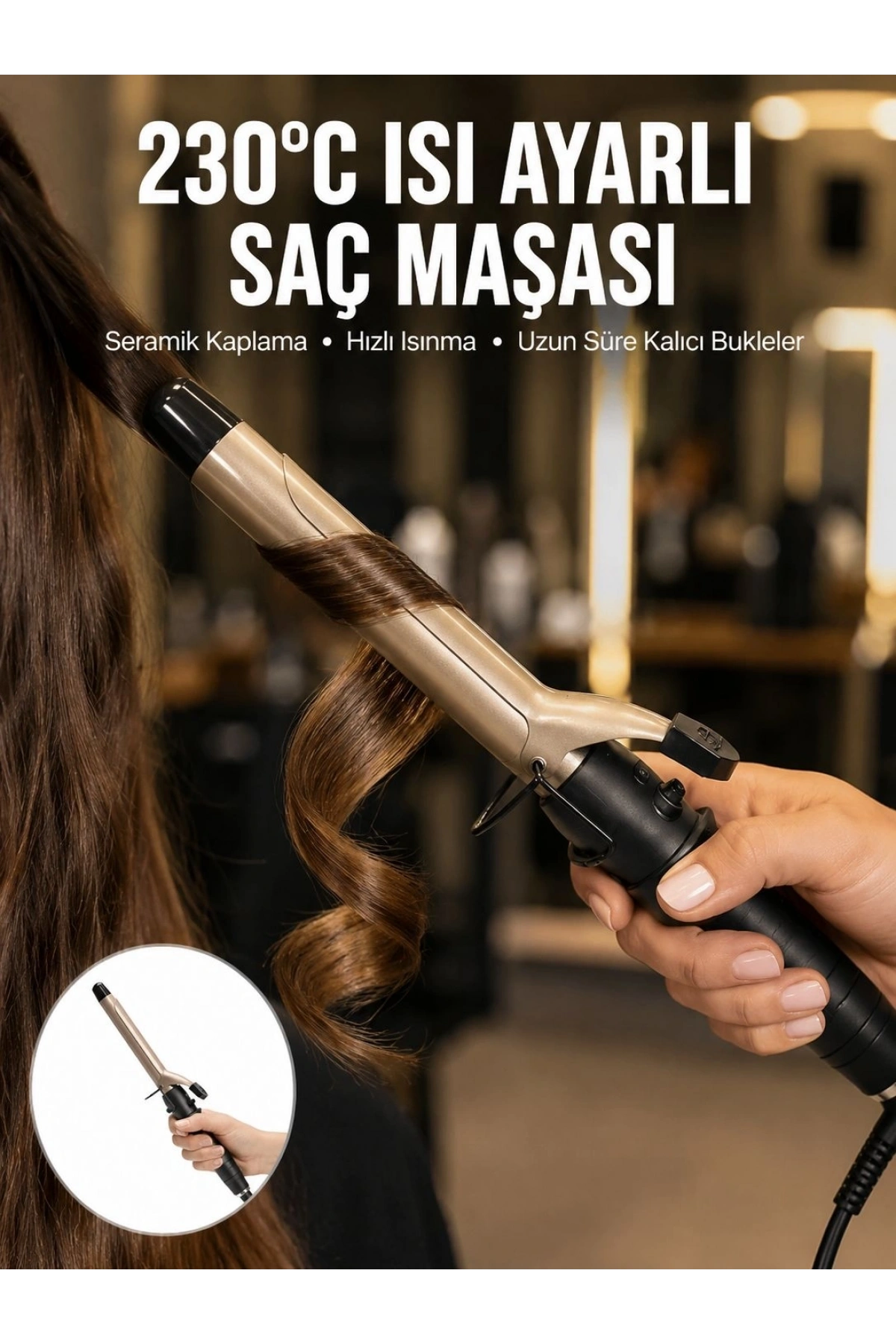230 Derece Isı Ayarlı Seramik Saç Maşası 25 mm Yeni Nesil