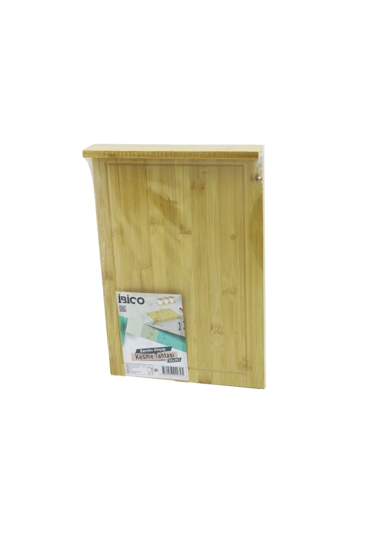 25X35CM  AHŞAP BAMBU KESİM PANOSU - KESME TAHTASI TEZGAH ÜSTÜ  KANALLI - KENAR DESTEKLİ (5047)