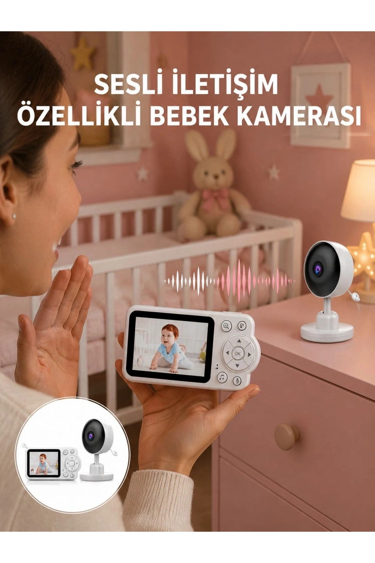 2.8 İnç Ekranlı Bebek Kamerası Gece Görüşlü ve Sesli İletişim