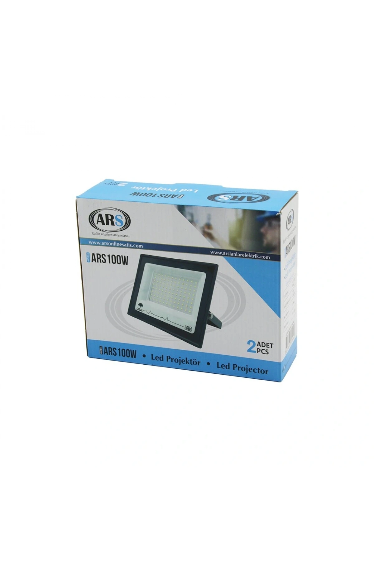 2PCS 100W LED PROJEKTÖR  19X15.5CM AYDINLATMA AÇISI: 120 DERECE 50.000 SAAT ÖMÜR MODEL-ARS100W (5047)