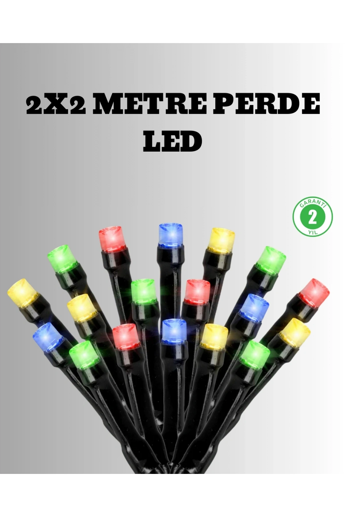 2x2 Metre Pil ile Çalışan Perde LED Işık – 8 Modlu Dekoratif
