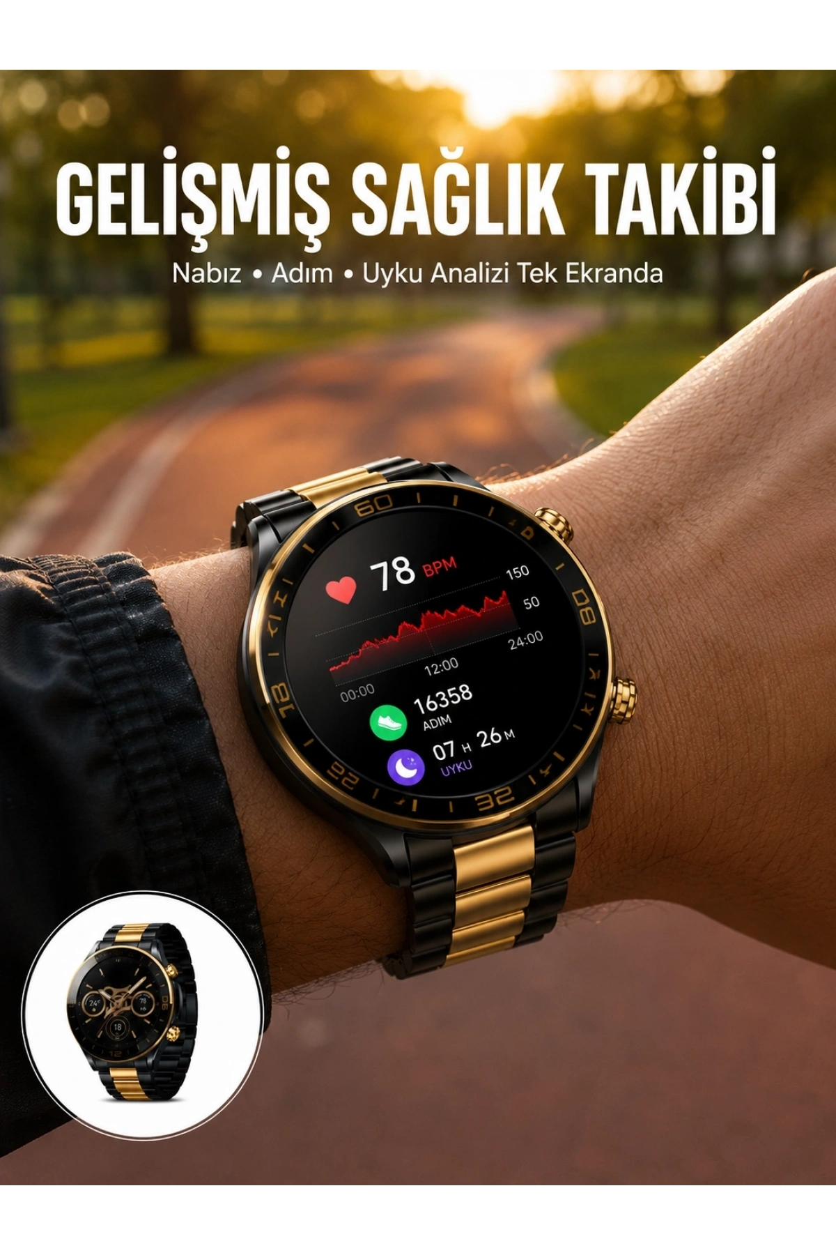 3 Bileklikli Amoled Akıllı Saat Bluetooth Çağrı ve Sağlık Takipli Yeni Nesil