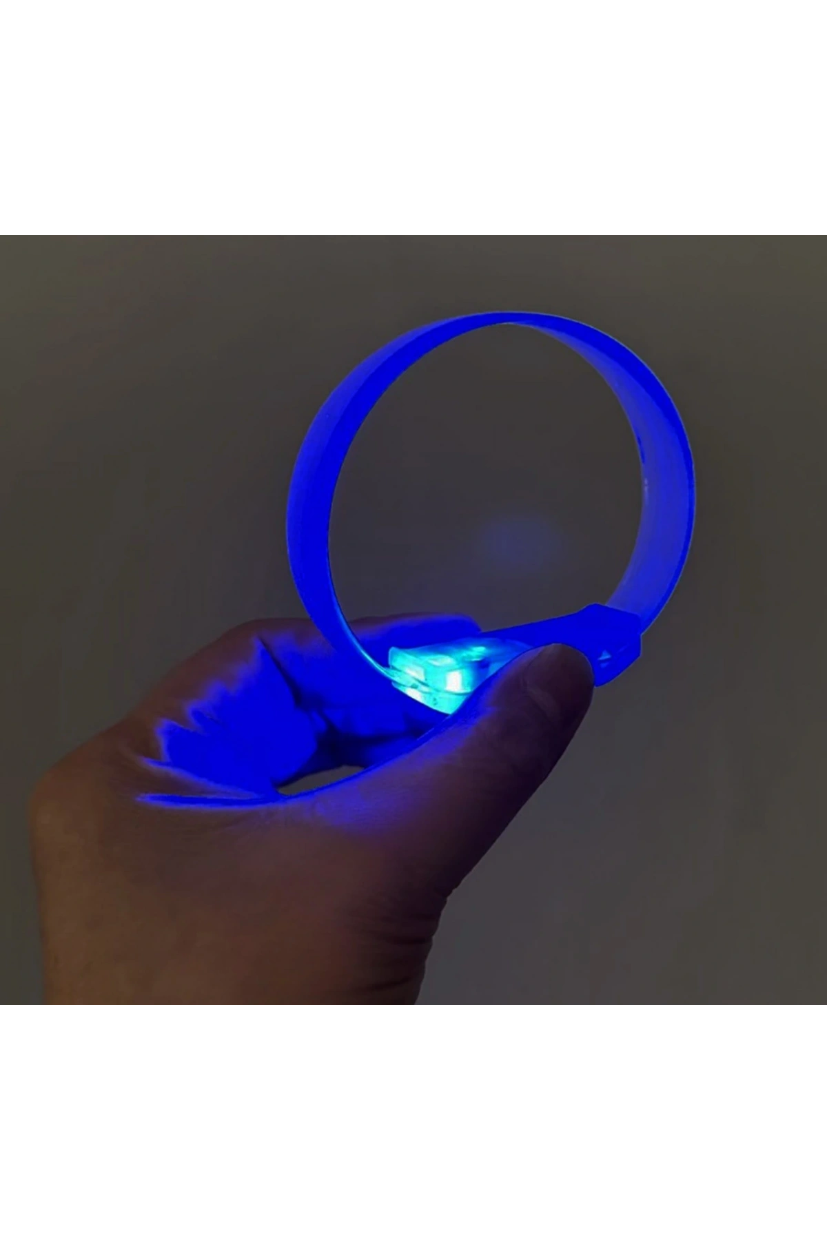 3 Modlu Pilli LED Işıklı Esnek Parti Bilekliği Mavi (5047)