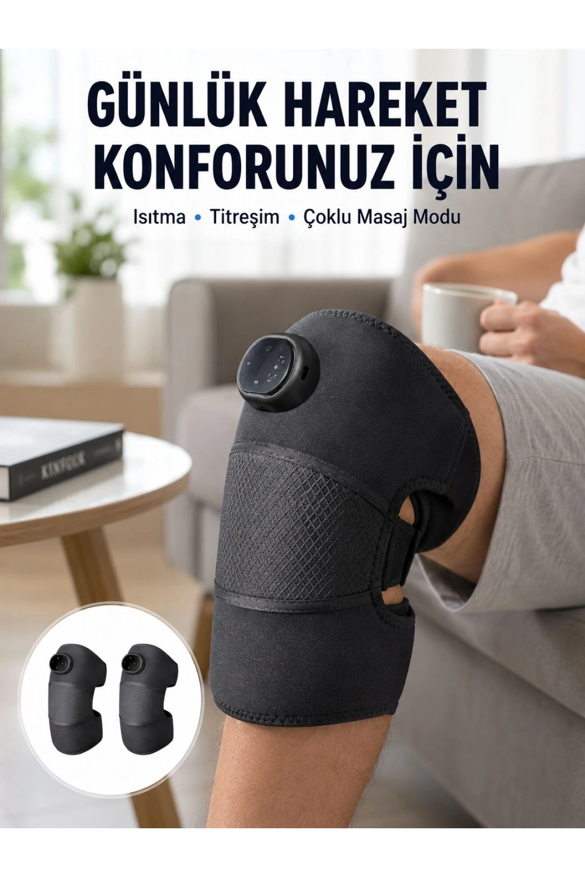 3 Seviyeli Titreşimli Isıtmalı Diz Bakım Masaj Cihazı Yeni Nesil