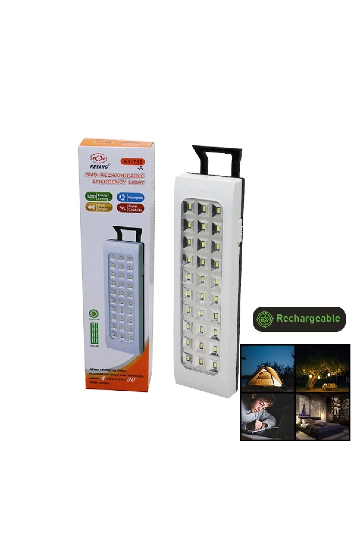 30 SMD LED ŞARJLI IŞILDAK FENER - EMERGENCY LIGHT (5047)