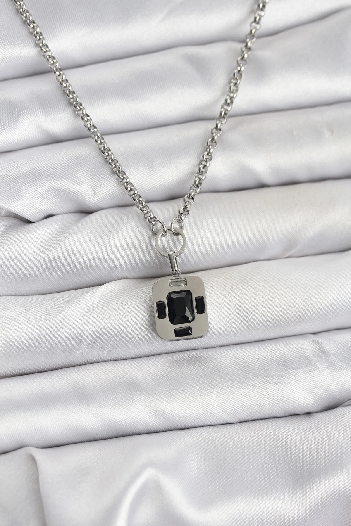 316L Çelik Zincir Gümüş Renk Vintage Model Kadın Kolye