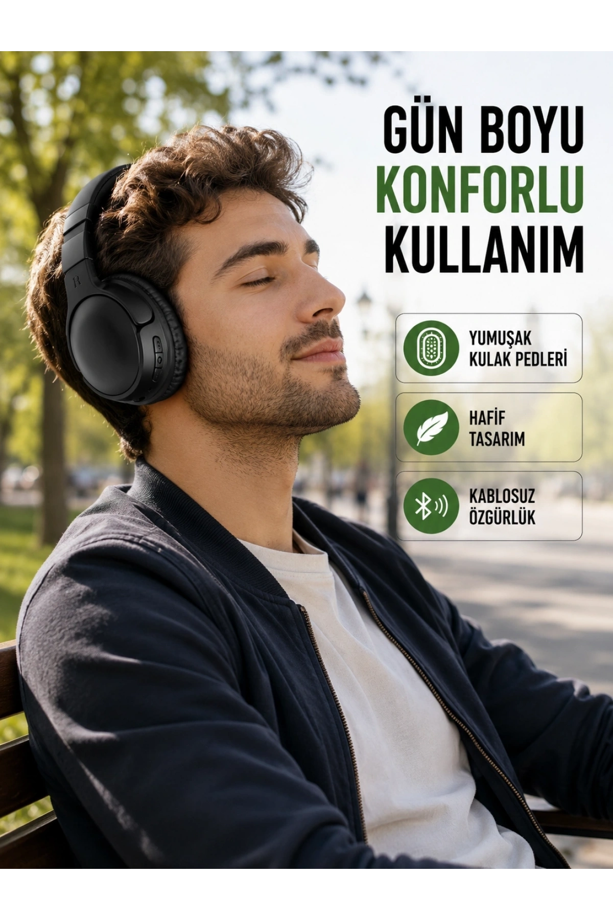 3.2 cm Sürücülü Ergonomik Kablosuz Kulaklık