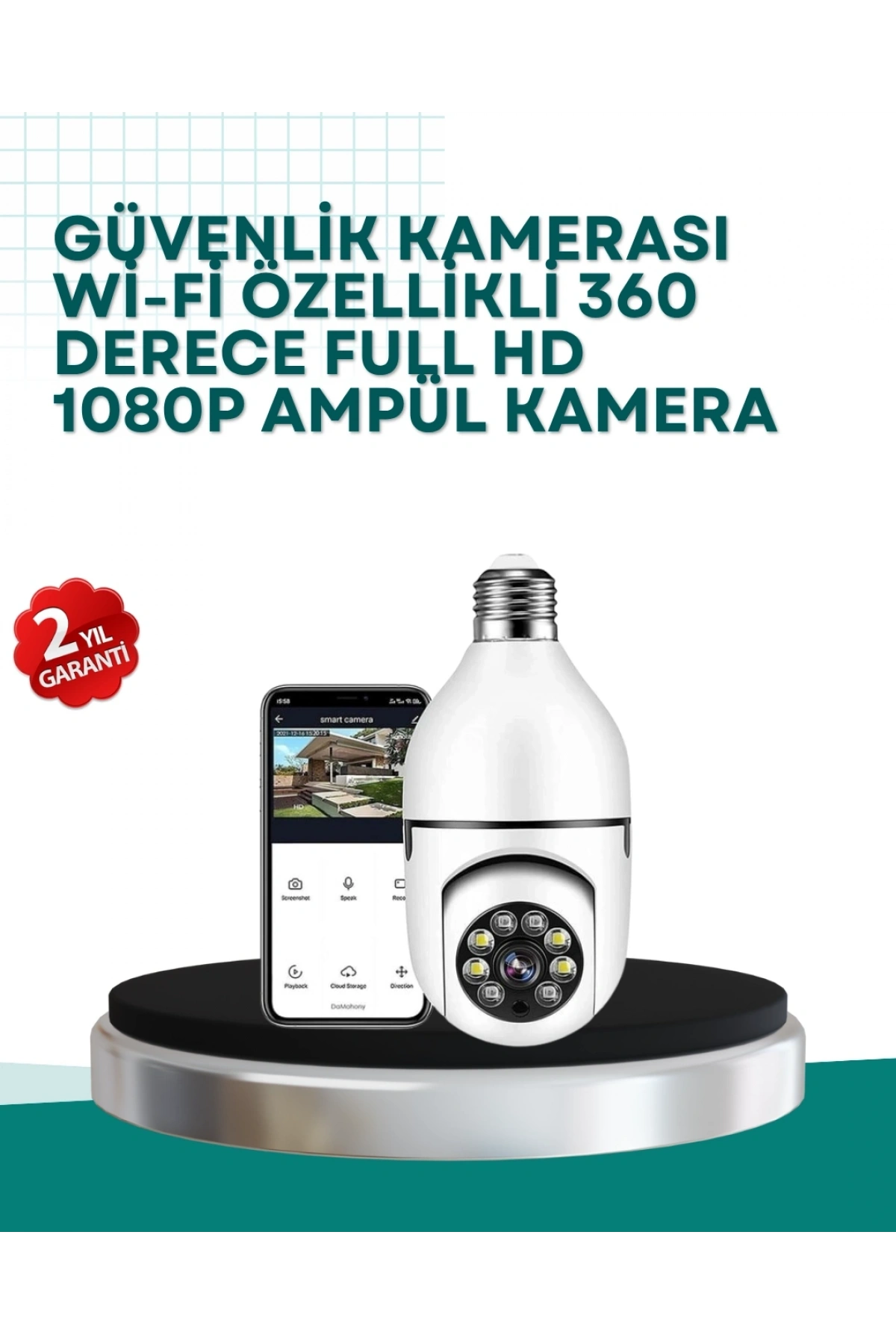 360° Panoramik Görüntüleme Sunan Ampul Tipi Güvenlik Kamerası