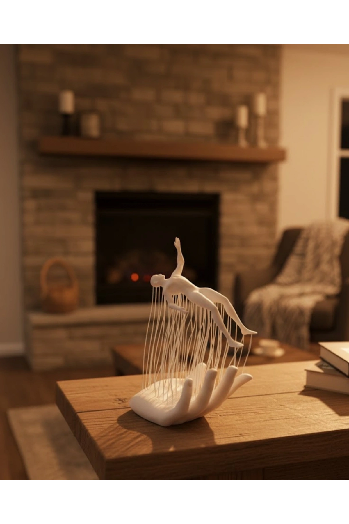 3D El İnsan Figürü Beyaz İskandinav Tarzı Dekoratif Obje