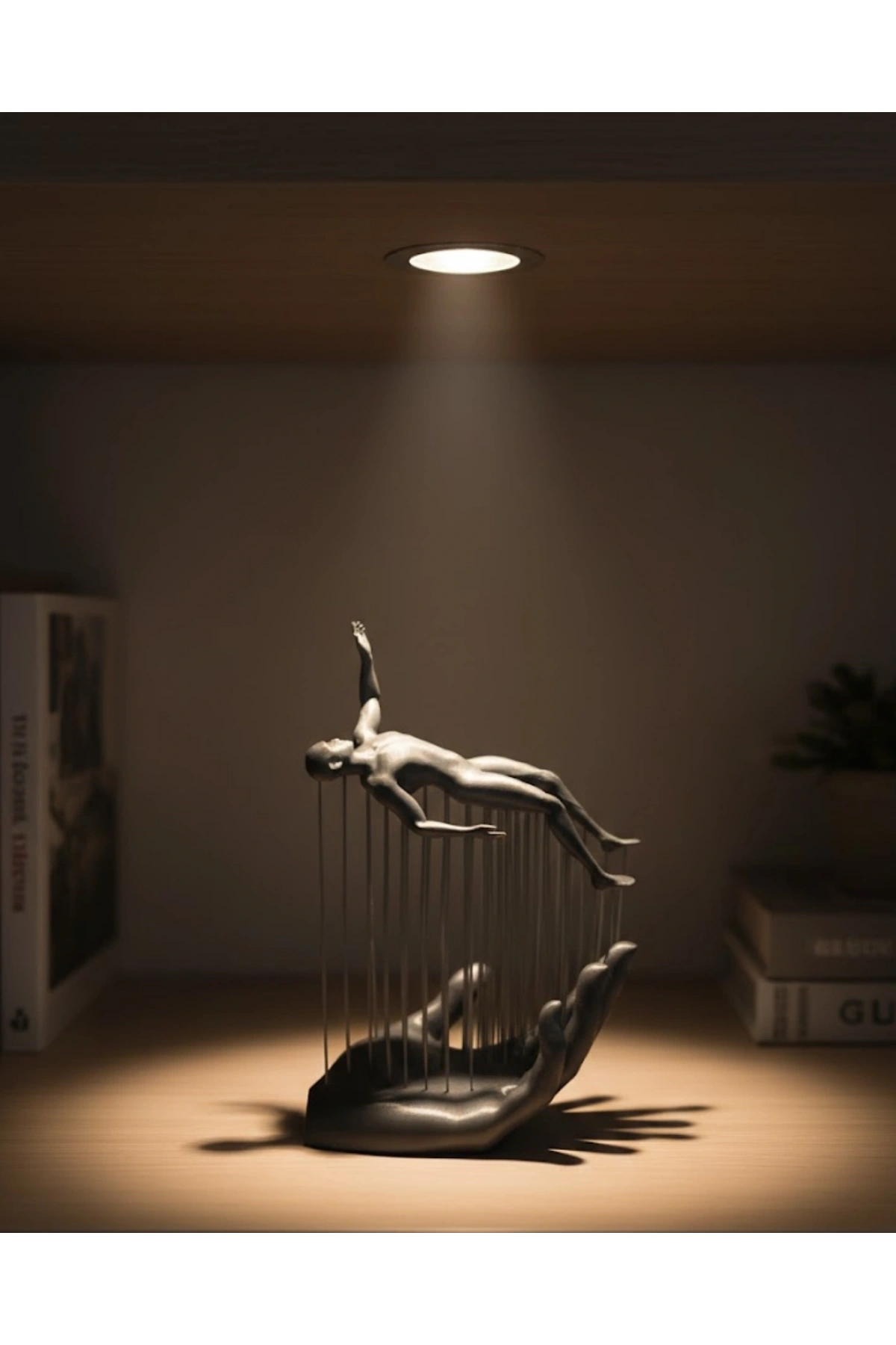 3D El İnsan Figürü Gri Soyut Modern Dekoratif Biblo