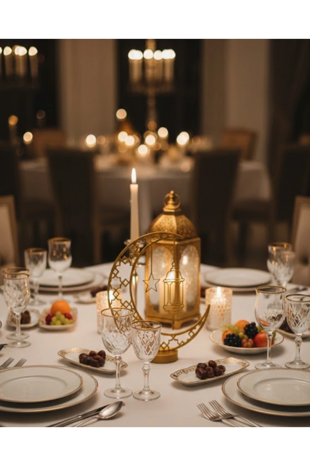 3D Hilal Dekorasyonu Özel Baskı Premium Tasarım