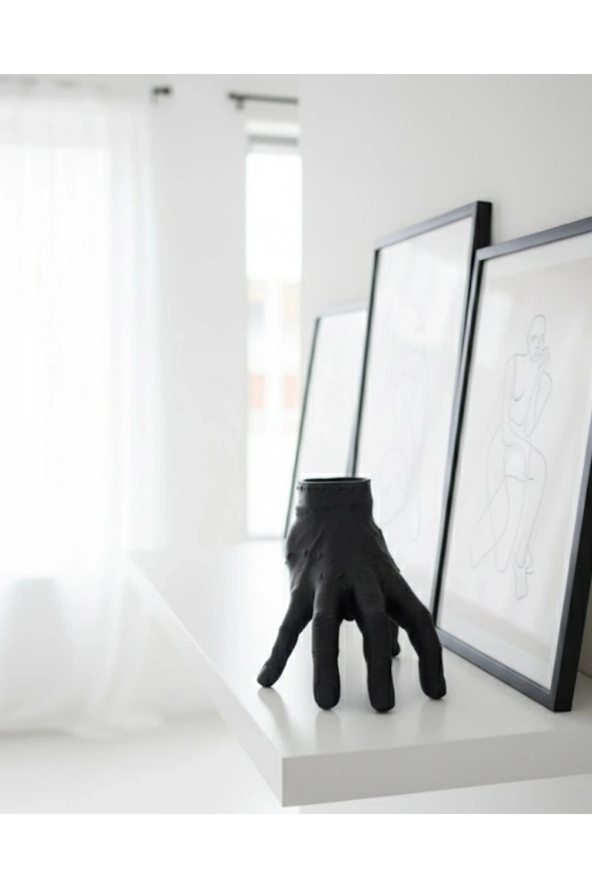 3D Siyah El Biblo 27x22 cm İddialı Ev Dekorasyonu